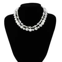 Thumbnail for Chic Layered Chunky Pearl Ball Chain Choker Necklace Set - ArtGalleryZen