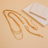 Thumbnail for Chic Layered Cross Herringbone Chain Necklace - ArtGalleryZen