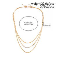 Thumbnail for Chic Layered Cross Herringbone Chain Necklace