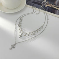 Thumbnail for Chic Layered Cross Star Tassel Rhinestone Chain Necklace Set - ArtGalleryZen
