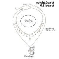 Thumbnail for Chic Layered Cross Star Tassel Rhinestone Chain Necklace Set - ArtGalleryZen