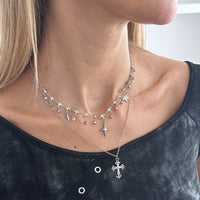 Thumbnail for Chic Layered Cross Star Tassel Rhinestone Chain Necklace Set - ArtGalleryZen