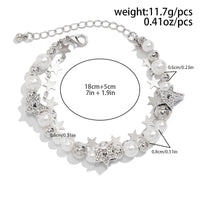Thumbnail for Chic Layered Crystal Inlaid Star Pearl Chain Bracelet - ArtGalleryZen