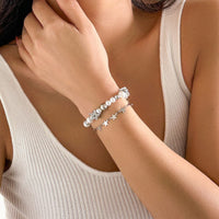 Thumbnail for Chic Layered Crystal Inlaid Star Pearl Chain Bracelet - ArtGalleryZen