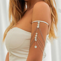 Thumbnail for Chic Layered Curb Chain Sequin Pendant Arm Cuff