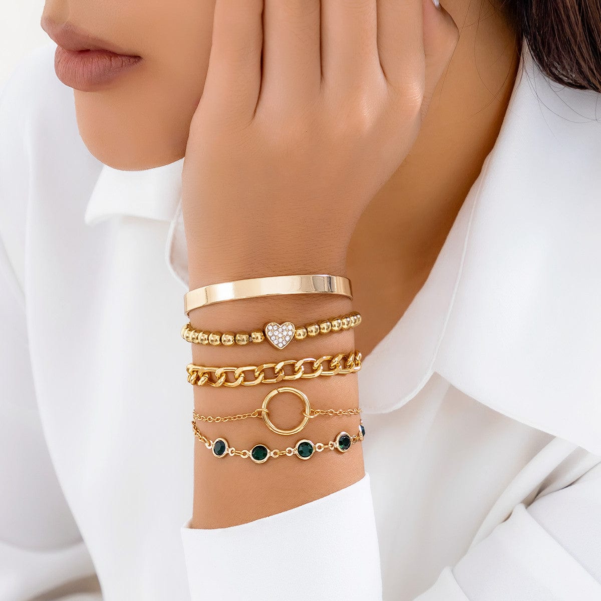 Women Gold Bracelet with Ring, Bracelet With Attached – VitansEthnics