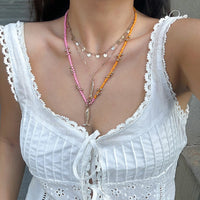 Thumbnail for Chic Layered Fish Pendant Sequin Tassel Seed Beaded Necklace Set