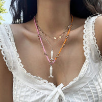 Thumbnail for Chic Layered Fish Pendant Sequin Tassel Seed Beaded Necklace Set