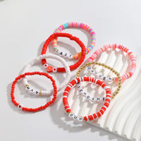 Thumbnail for Chic Layered Flower Letter Polymer Clay Beaded Friendship Bracelet Set - ArtGalleryZen