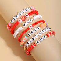 Thumbnail for Chic Layered Flower Letter Polymer Clay Beaded Friendship Bracelet Set