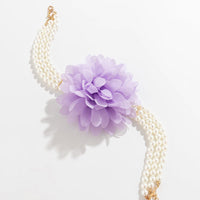 Thumbnail for Chic Layered Flower Pearl Chain Collar Choker Necklace - ArtGalleryZen