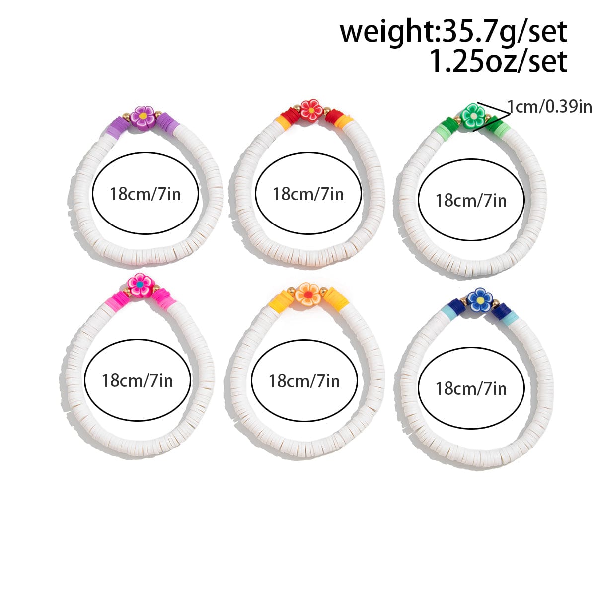 Chic Layered Flower Polymer Clay Beaded Friendship Bracelet Set - ArtGalleryZen