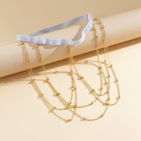 Thumbnail for Chic Layered Gold Silver Plated Elastic Saturn Thigh Leg Chain