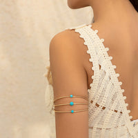 Thumbnail for Chic Layered Gold Silver Plated Turquoise Arm Cuff