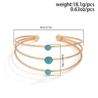 Thumbnail for Chic Layered Gold Silver Plated Turquoise Arm Cuff