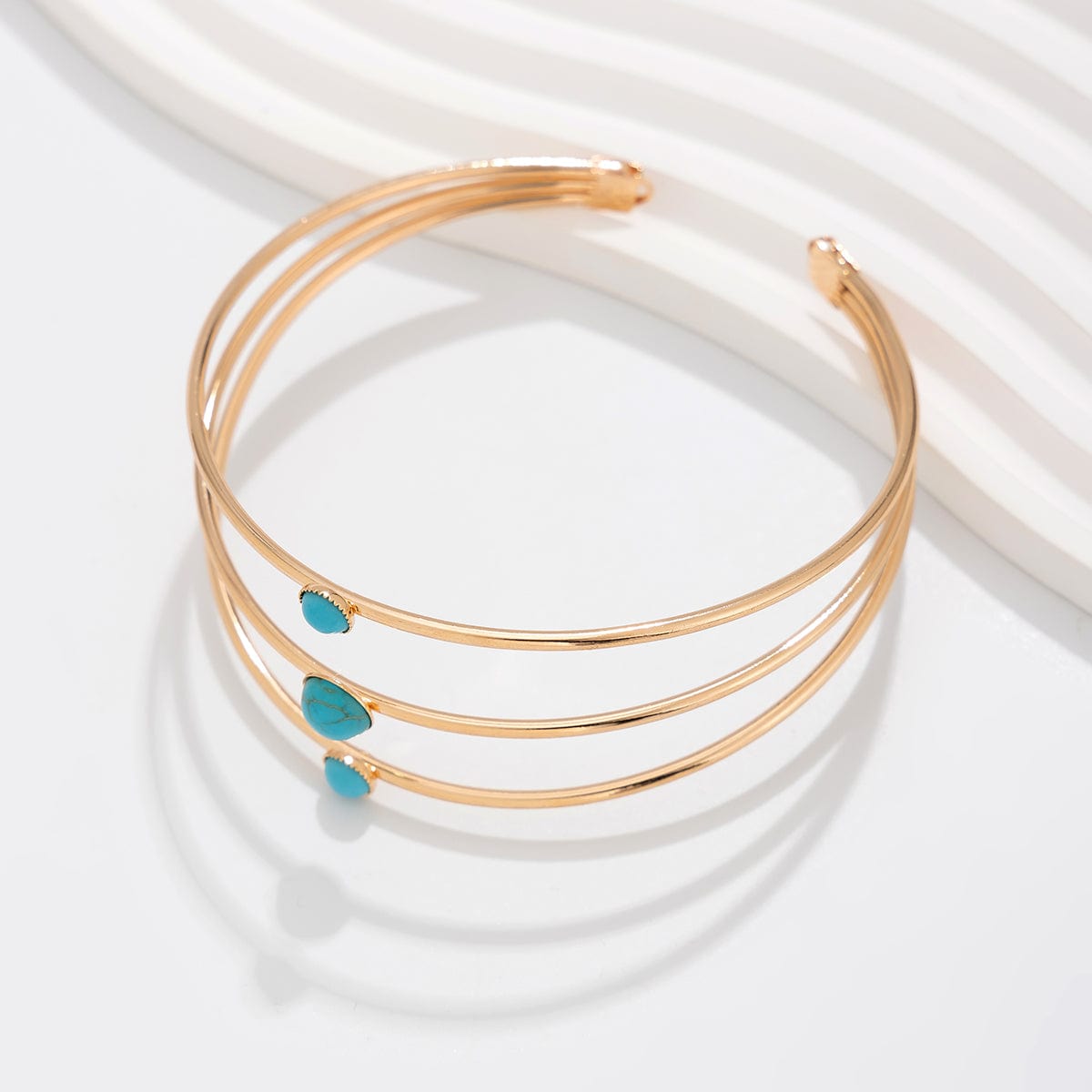 Chic Layered Gold Silver Plated Turquoise Arm Cuff