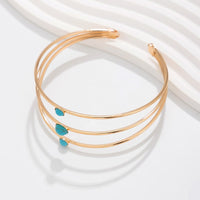 Thumbnail for Chic Layered Gold Silver Plated Turquoise Arm Cuff