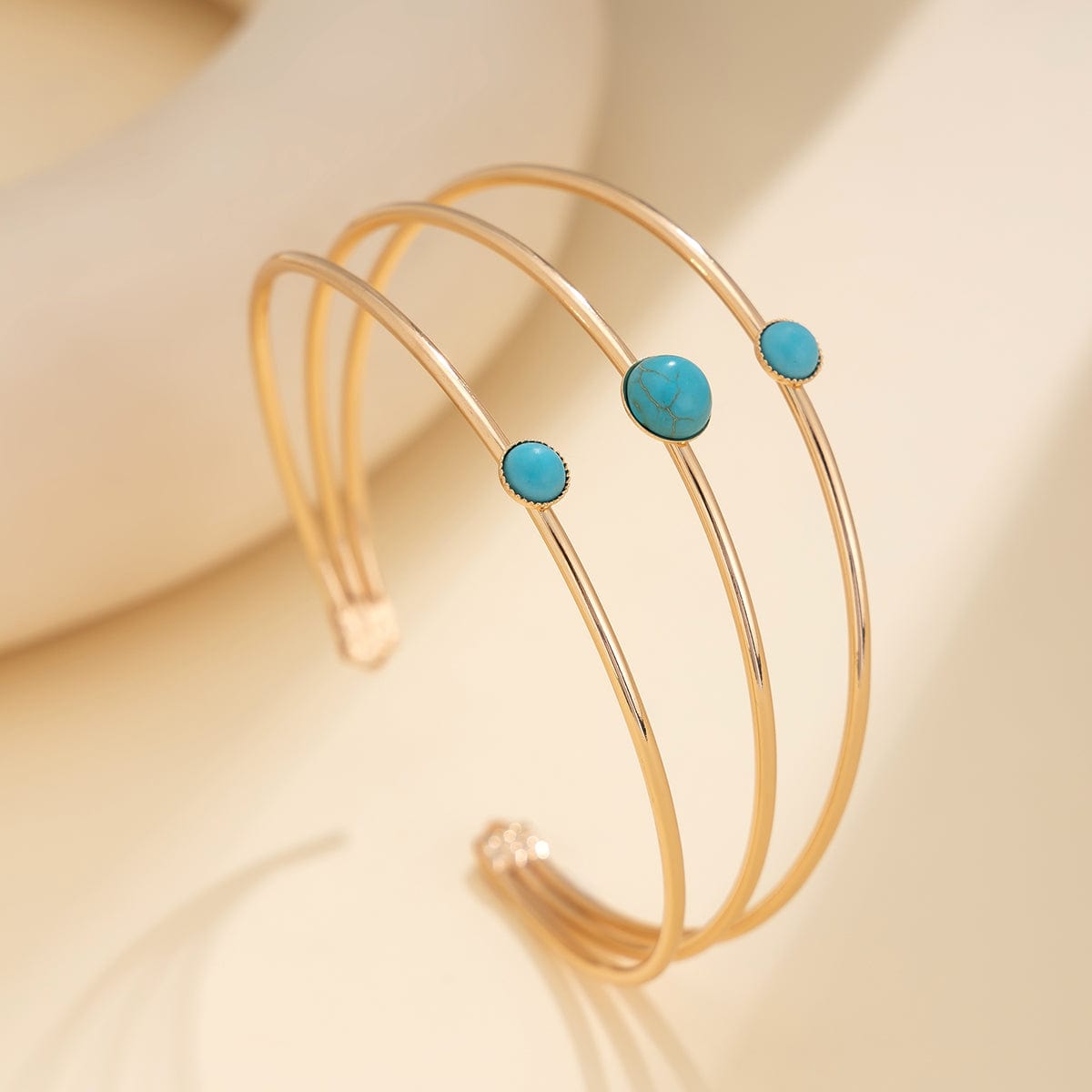 Chic Layered Gold Silver Plated Turquoise Arm Cuff