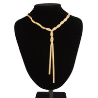 Thumbnail for Chic Layered Gold Silver Tone Cross Snake Chain Y Necklace