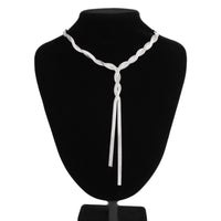 Thumbnail for Chic Layered Gold Silver Tone Cross Snake Chain Y Necklace