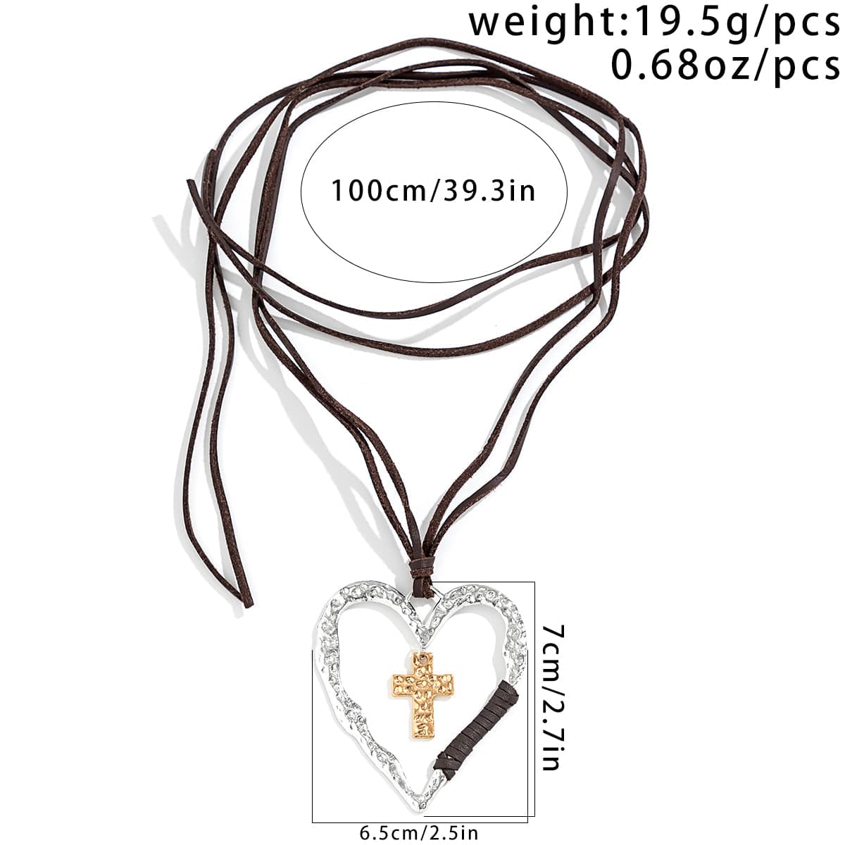 Chic Layered Velvet Heart Cross Pendant Necklace - ArtGalleryZen