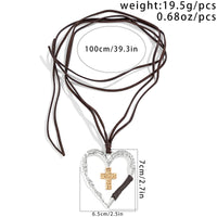 Thumbnail for Chic Layered Velvet Heart Cross Pendant Necklace - ArtGalleryZen