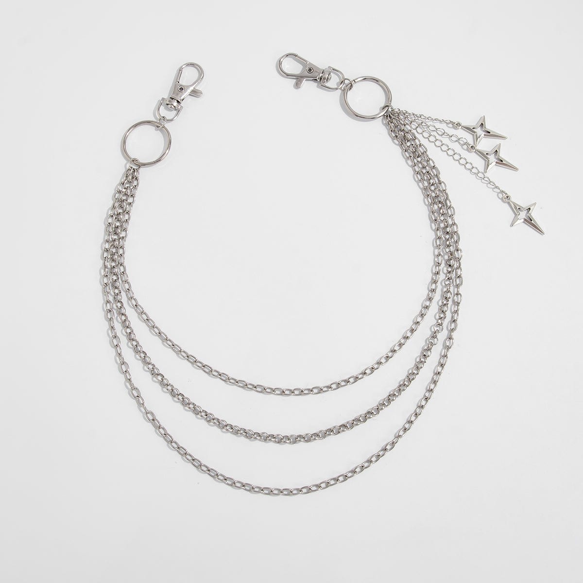 Chic Layered Hollow Star Pendant Trouser Chain - ArtGalleryZen