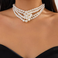 Thumbnail for Chic Layered Knotted Pearl Chain Choker Necklace Bracelet