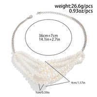 Thumbnail for Chic Layered Knotted Pearl Chain Choker Necklace Bracelet