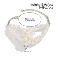 Thumbnail for Chic Layered Knotted Pearl Chain Choker Necklace Bracelet