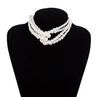 Thumbnail for Chic Layered Knotted Pearl Chain Choker Necklace Bracelet