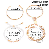Thumbnail for Chic Layered Knotted String Round Disk Cable Chain Bangle Bracelet Set - ArtGalleryZen