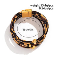 Thumbnail for Chic Layered Leopard Print PU Leather String Magnetic Bracelet