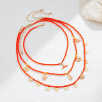 Thumbnail for Chic Layered Mermaid Shell Starfish Tassel Seed Bead Necklace Set - ArtGalleryZen