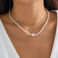 Thumbnail for Chic Layered Pearl Chain Necklace Set - ArtGalleryZen