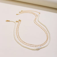 Thumbnail for Chic Layered Pearl Chain Necklace Set - ArtGalleryZen