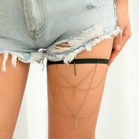 Thumbnail for Chic Layered Rectangular Charm Elastic Thigh Leg Chain - ArtGalleryZen