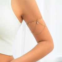 Thumbnail for Chic Layered Rhinestone Charm Crystal Inlaid Saturn Arm Chain