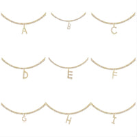 Thumbnail for Chic Layered Rhinestone Inlaid Butterfly Initial Letter Pendant Choker Necklace Set - ArtGalleryZen