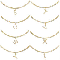 Thumbnail for Chic Layered Rhinestone Inlaid Butterfly Initial Letter Pendant Choker Necklace Set - ArtGalleryZen