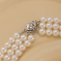 Thumbnail for Chic Layered Rhinestone Inlaid Saturn Charm Pearl Chain Choker Necklace