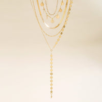 Thumbnail for Chic Layered Sequins Tassel CZ Inlaid Y Necklace Set - ArtGalleryZen