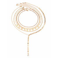 Thumbnail for Chic Layered Sequins Tassel CZ Inlaid Y Necklace Set - ArtGalleryZen