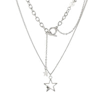 Thumbnail for Chic Layered Star Pendant Pearl Chain Y Necklace Set - ArtGalleryZen