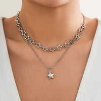 Thumbnail for Chic Layered Star Pendant Pentagon Chain Necklace Set - ArtGalleryZen