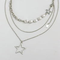 Thumbnail for Bohemia Layered Starry Pendant Pearl Chain Necklace Set - ArtGalleryZen