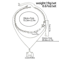 Thumbnail for Bohemia Layered Starry Pendant Pearl Chain Necklace Set - ArtGalleryZen