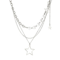 Thumbnail for Bohemia Layered Starry Pendant Pearl Chain Necklace Set - ArtGalleryZen