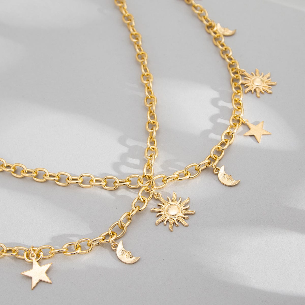 Chic Layered Sun Moon Star Tassel Waist Chain - ArtGalleryZen