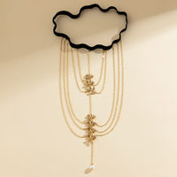 Thumbnail for Chic Layered Textured Flower Pearl Charm Elastic Thigh Leg Chain